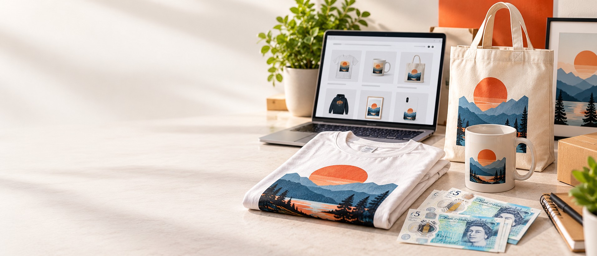 UK creator with custom printed products for a print on demand business